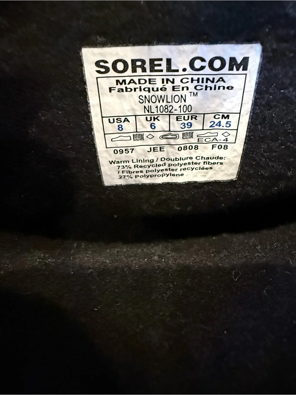 Sorel Snowlion women’s size 8 white winter boots